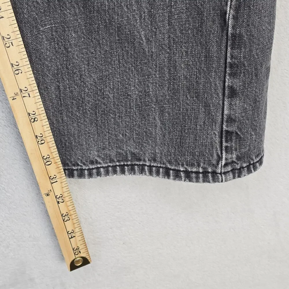 VTG Levis 527 Low Bootcut Jeans Mens 34x32 Faded Black Gray Denim Whiskers Y2K